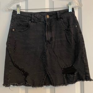 Wild fable distressed black denim skirt